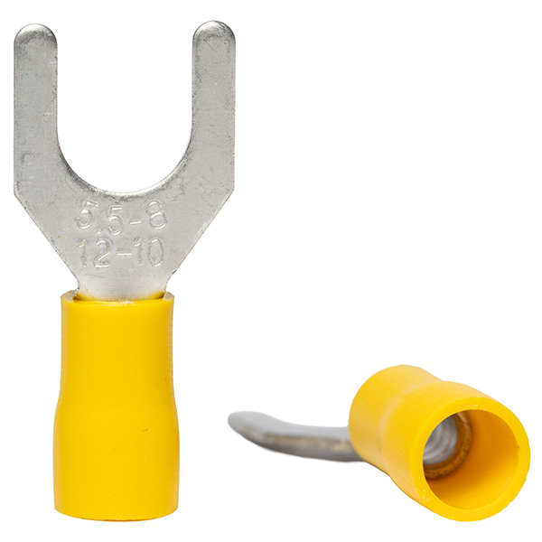 Terminal Horquilla Amarillo perf. 8mm (100U) — Tosunlux