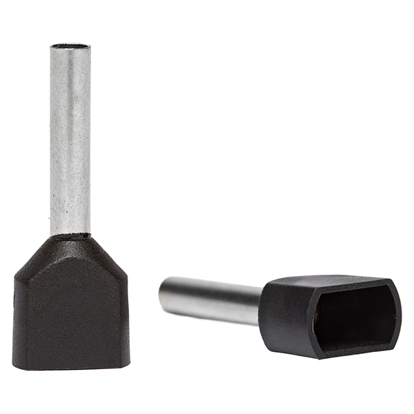 Ferrul Doble Negro 16 AWG – 1.5mm (100u) — Tosunlux