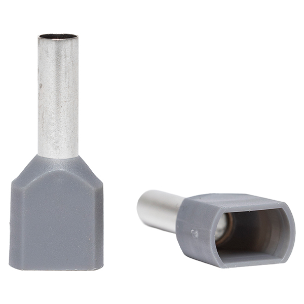 Ferrul Doble Gris 12 AWG – 4mm (100u) — Tosunlux