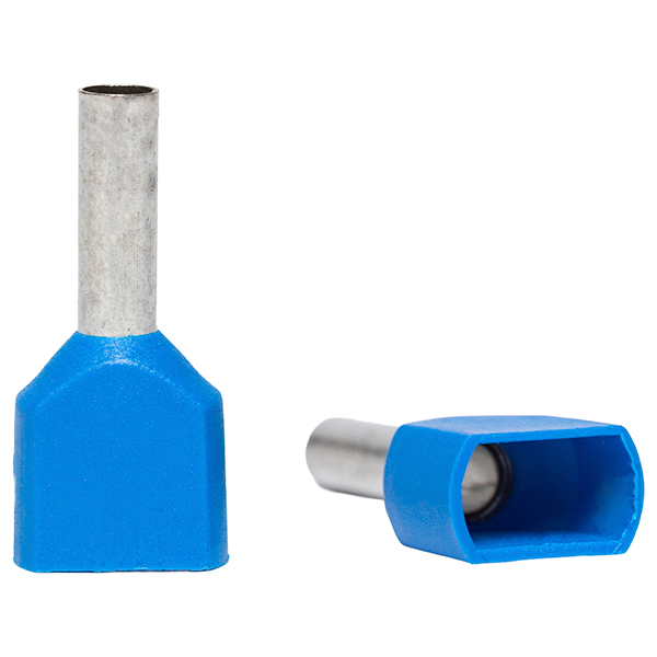 Ferrul Doble Azul 14 AWG – 2.5mm (100u) — Tosunlux