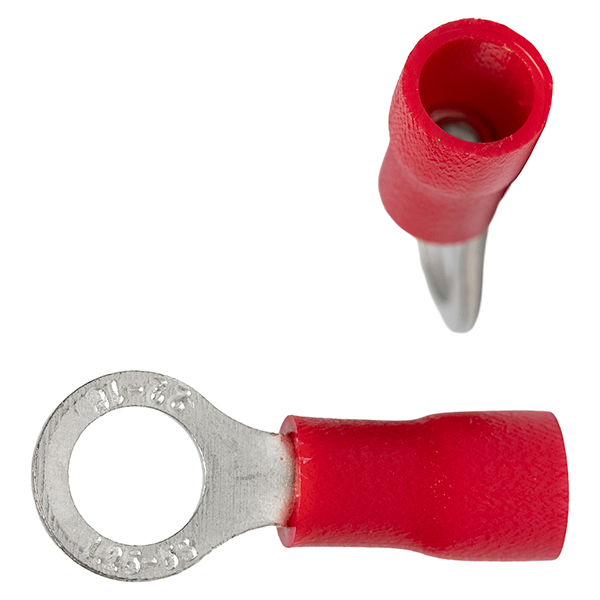 Terminal Anillo Rojo perf. 5mm (100U) — Tosunlux