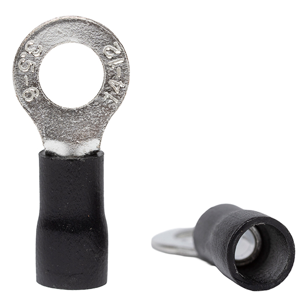 Terminal Anillo Negro perf. 6mm (100U) — Tosunlux