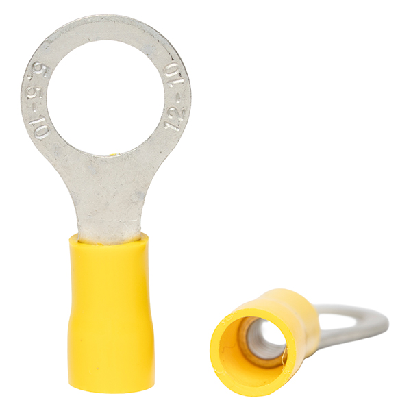 Terminal Anillo Amarillo perf. 10mm (100U) — Tosunlux