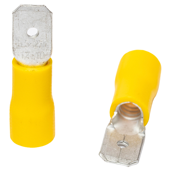 Terminal Faston Macho Amarillo 4-6mm (12-10AWG) — Tosunlux