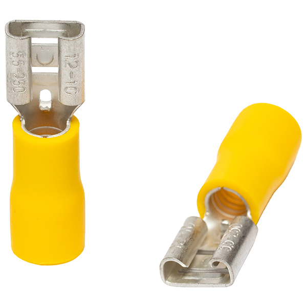 Terminal Faston Hembra Amarillo 4-6mm (12-10Awg) — Tosunlux