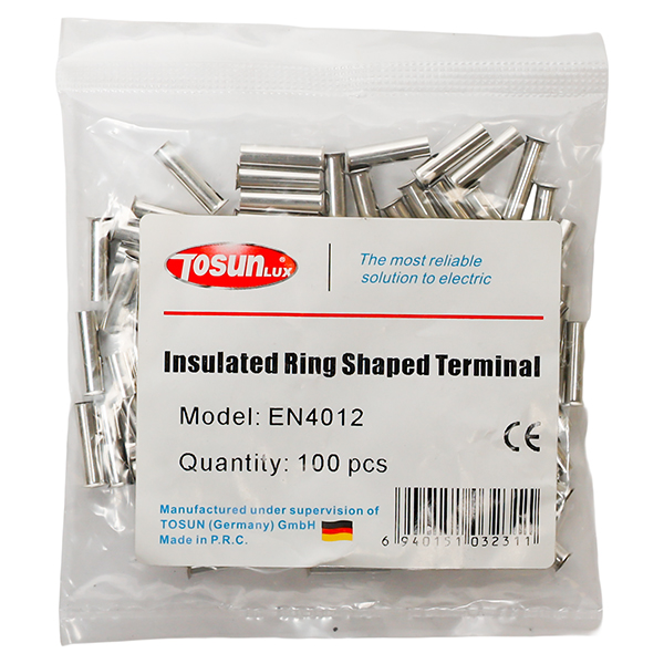 Ferrul sin aisl. 12 AWG – 4mm (100u) — Tosunlux