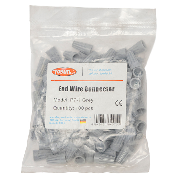 Conector Cónico Gris (100U) — Tosunlux