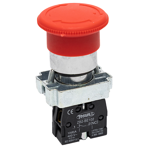 Parada Emergencia Girar Desenclavar 40mm 1NC — Tosunlux