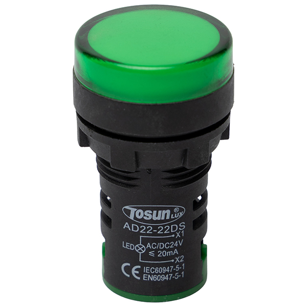 Piloto Led 22mm Verde 24V — Tosunlux