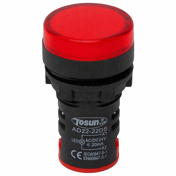 Piloto Led 22mm Rojo 24V — Tosunlux