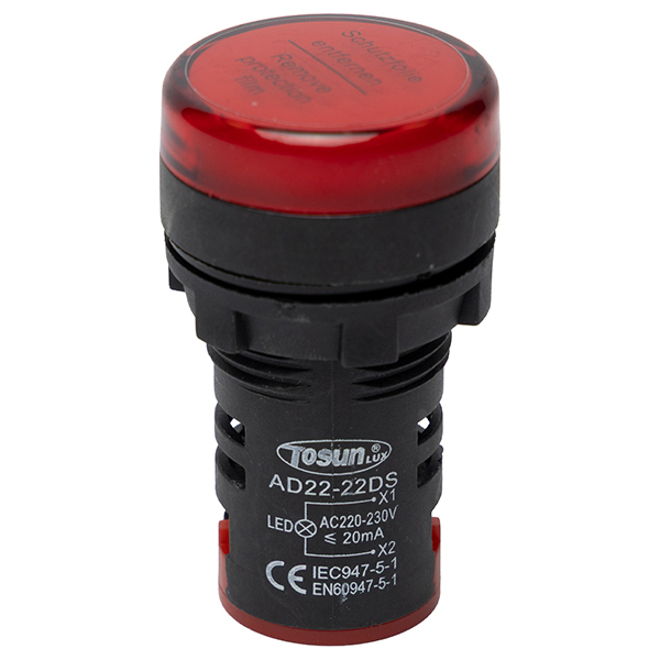 Piloto Led 22mm Rojo 220V — Tosunlux