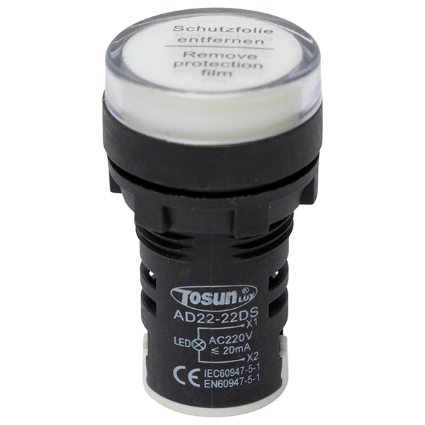 Piloto Led 22mm Blanco 220V — Tosunlux