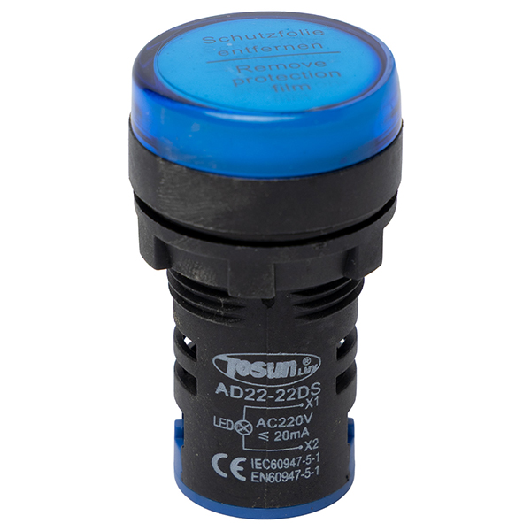Piloto Led 22mm Azul 220V — Tosunlux