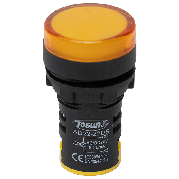 Piloto Led 22mm Amarillo 24V — Tosunlux