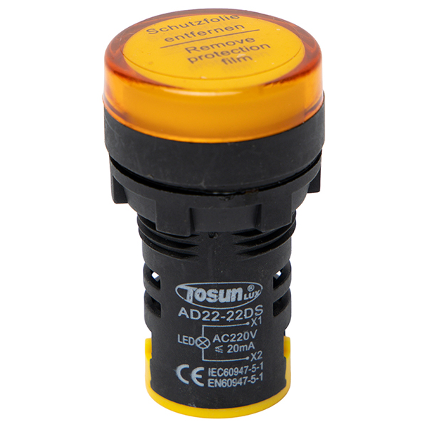 Piloto Led 22mm Amarillo 220V — Tosunlux