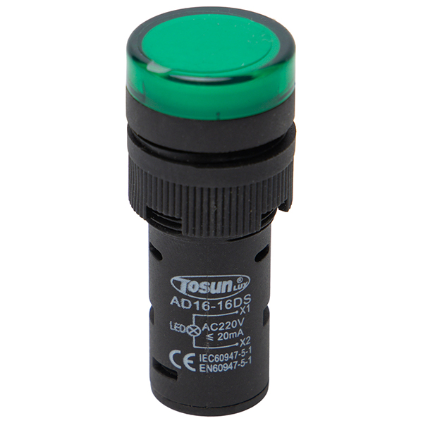 Piloto Led 16mm Verde 220v — Tosunlux