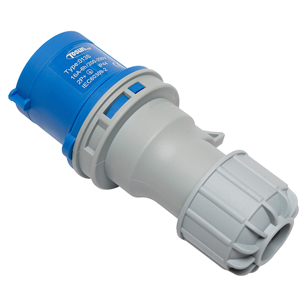 Enchufe Macho Volante 2P+T 16A/220V IP44 — Tosunlux
