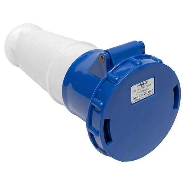 Enchufe Hembra Volante 2P+T 63A 220/250V IP67 — Tosunlux
