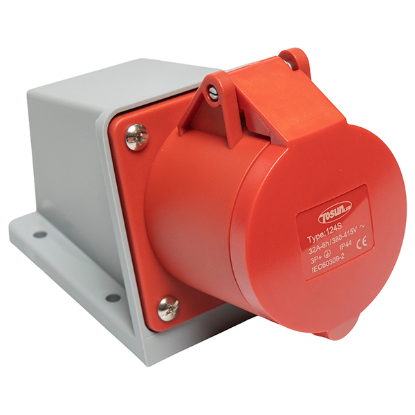 Enchufe Hembra Sobrepuesto 3P+T 32A 380/415V Ip44 — Tosunlux