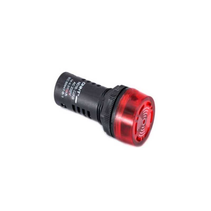 Bocina compacta, luz/sonido intermit Ø22mm, 24Vac/dc, rojo — CHINT