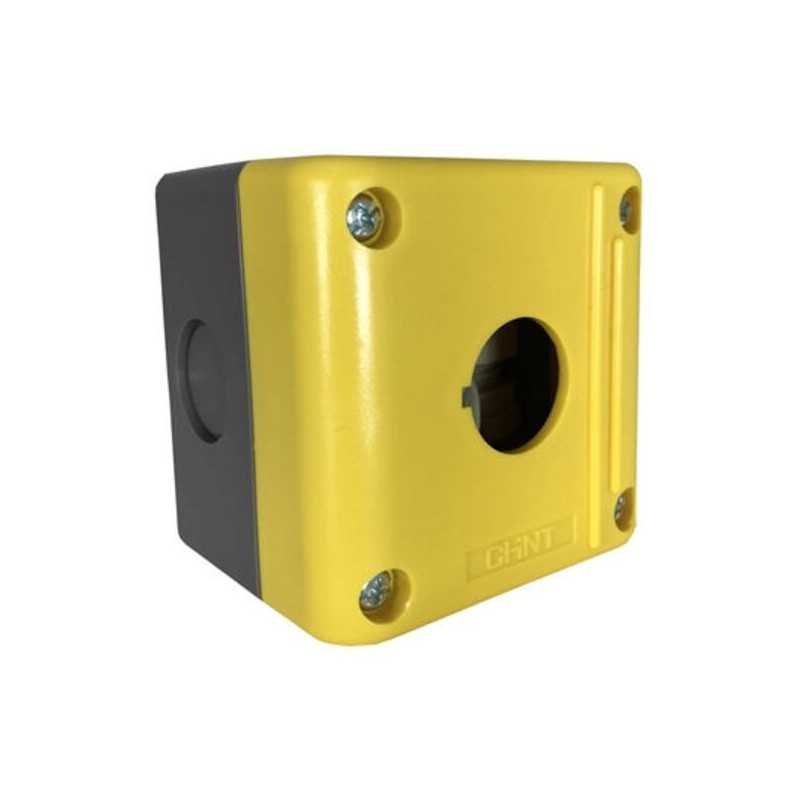 Caja PVC, autoextinguible, IP54, 1perf., Amarillo/Gris — CHINT