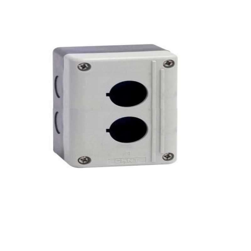 Caja PVC, autoextinguible, IP54, 2 perf., Amarillo/Gris — CHINT