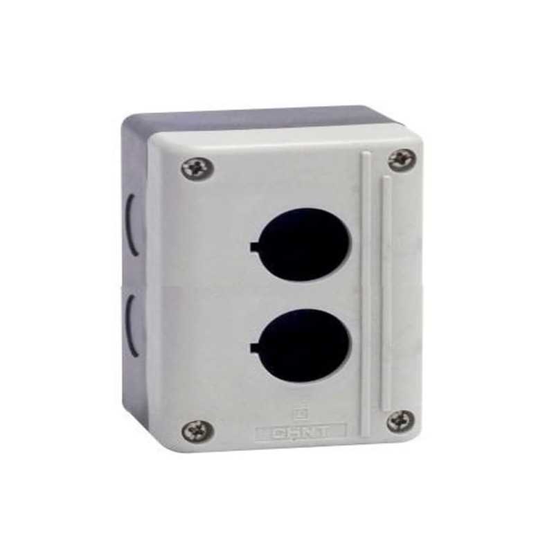 Caja PVC, autoextinguible, IP54, 2 perf., Blanco/Gris — CHINT
