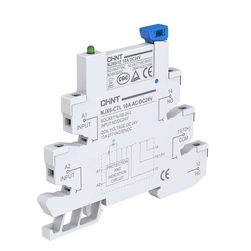 Conjunto rele interfaz 1NA/NC 10A — CHINT