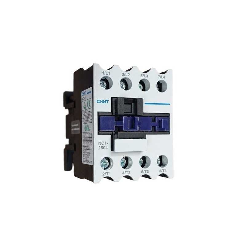 Contactor NC1, 25A 4P 11KW (AC3/380V) control 220 VAC — CHINT
