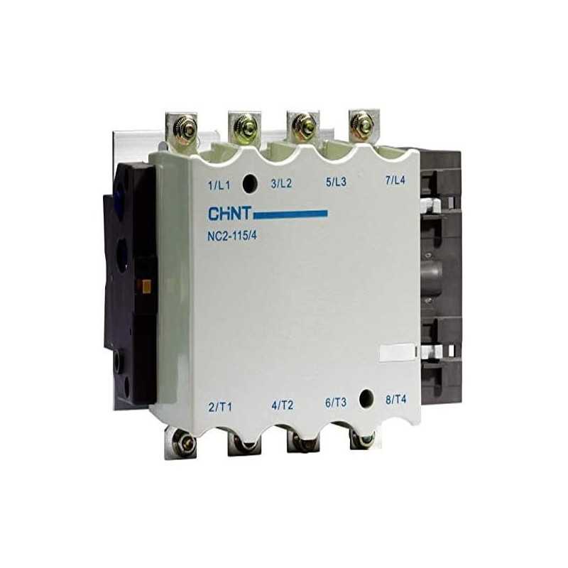 Contactor NC2, 115A 4P, 55KW, control 220 Vac — CHINT
