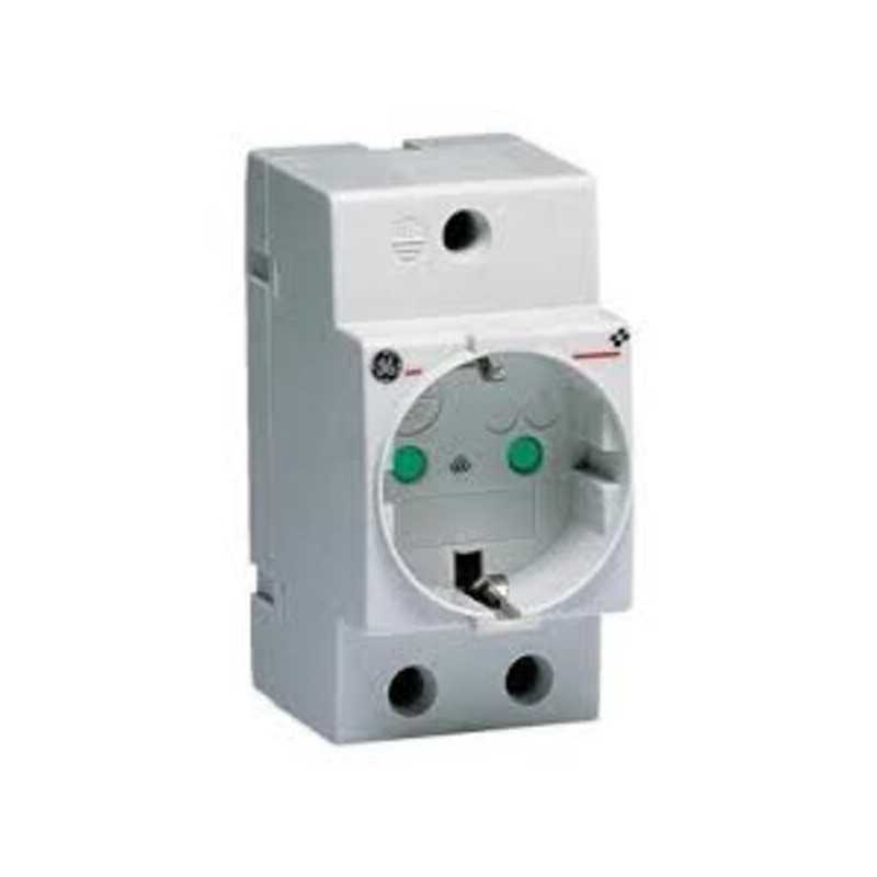 Enchufe hembra 2P, 16Amp, tipo schuko, a riel Din — CHINT