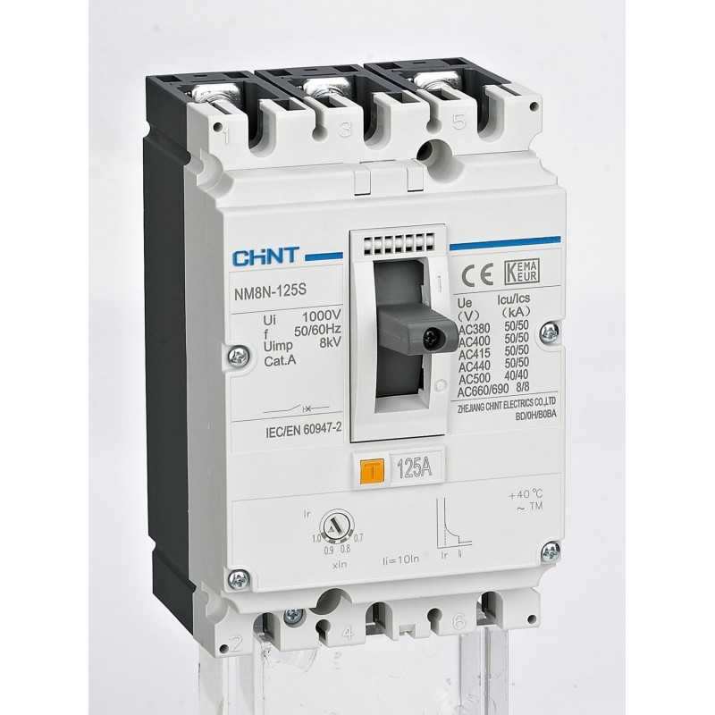Interruptor NM8N-125C 3P MCCB 87-125A 415V 36kA — CHINT