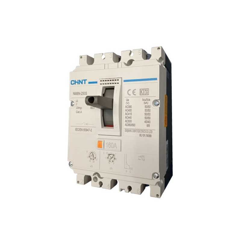 Interruptor NM8N-250S 3P MCCB 175-250A 415V 50kA — CHINT