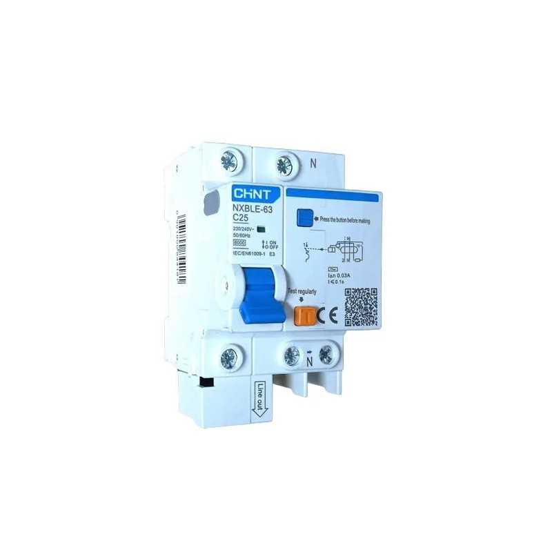 Interruptor RCBO 1P+N 16A curva C +diferencial 30mA tipo AC — CHINT