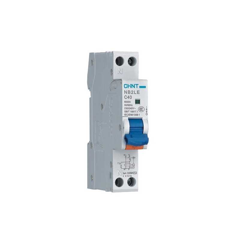 Interruptor RCBO 1P+N 6A curva B +diferencial 30mA tipo A — CHINT