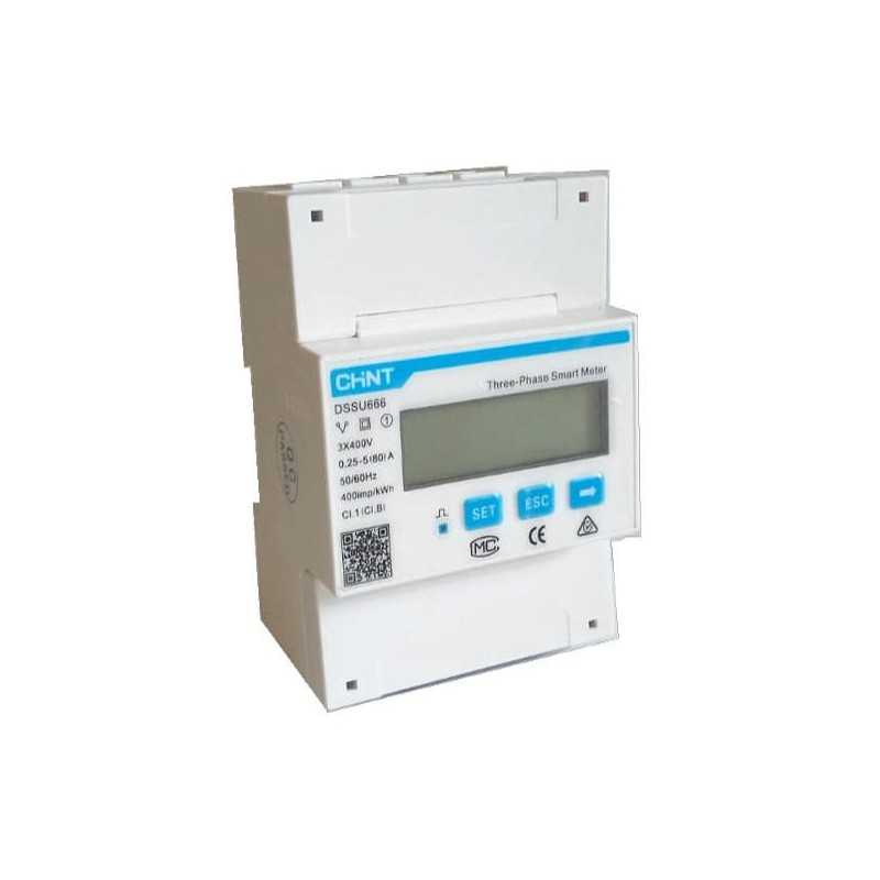 Medidor Energia (remarcador) 3F 3P riel DIN, 5(80)A — CHINT