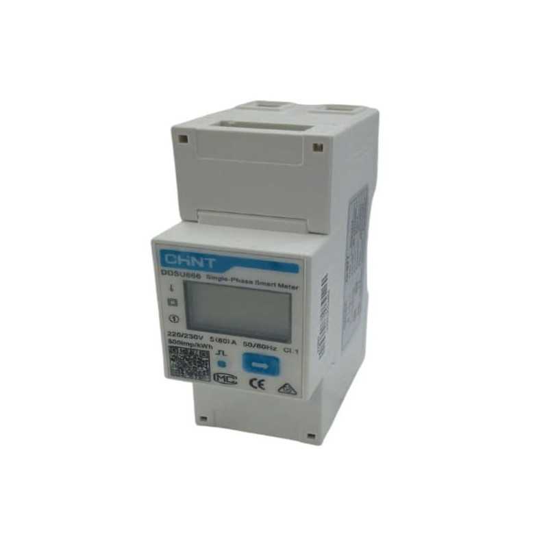 Medidor energia remarcador 5(80)A monofásico, riel DIN RS485 — CHINT