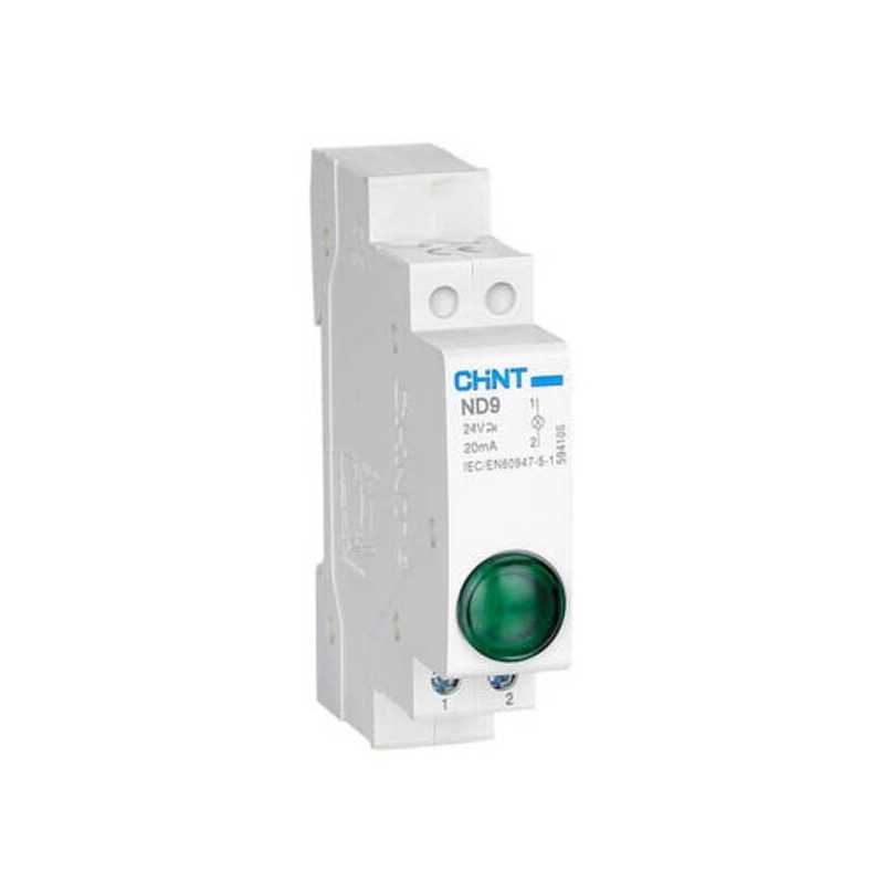 Piloto Led a Riel Din color Verde 230 Vac/dc, IP20 - ND9 — CHINT