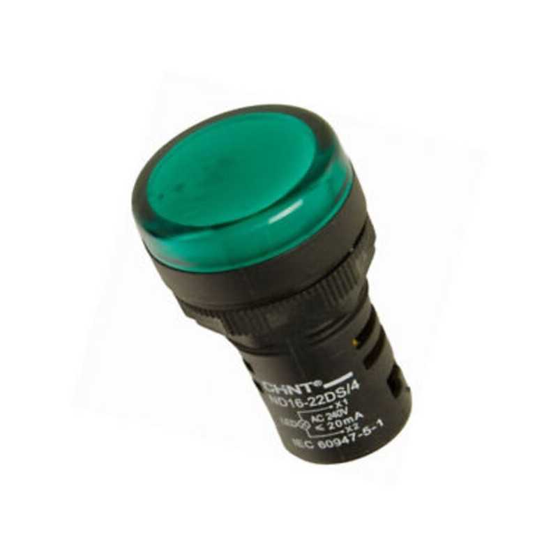Piloto LED compacto IP65 Ø22mm 24Vac/dc Verde — CHINT