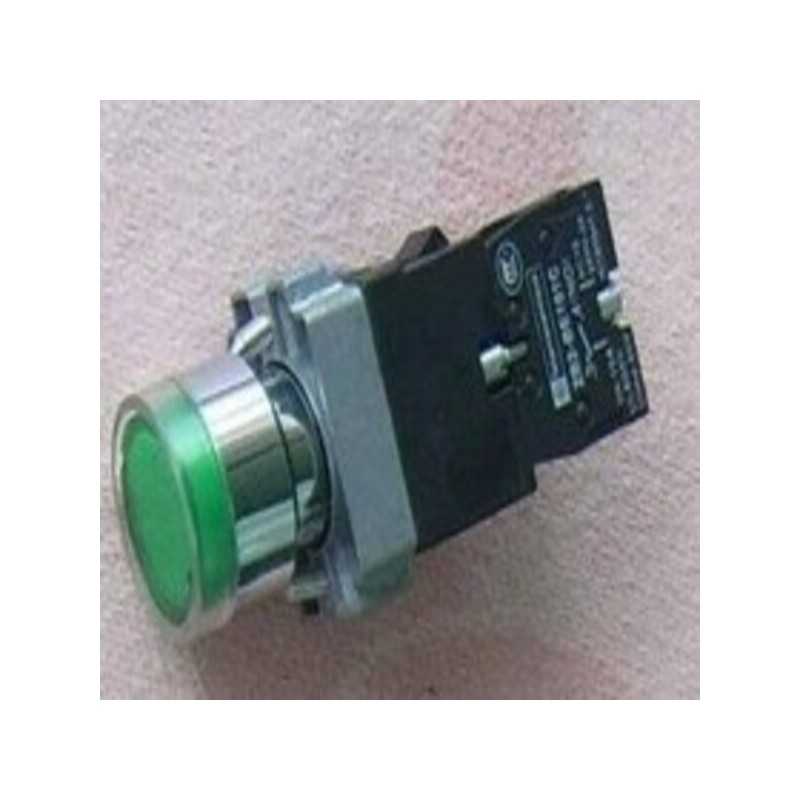 Pulsador luminoso verde, metálico, led 220Vac, 1NA, IP40 — CHINT