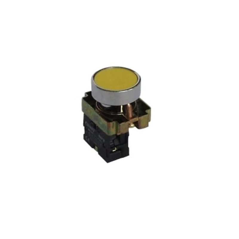Pulsador metálico amarillo, 1NA más 1NC, IP40 Ø22mm — CHINT