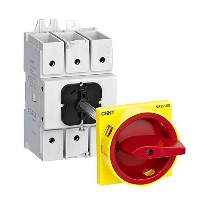 Seccionador con manilla externa (AM/RO) NF2 Chint, 80A, 3P, AC-23A, 415V — CHINT