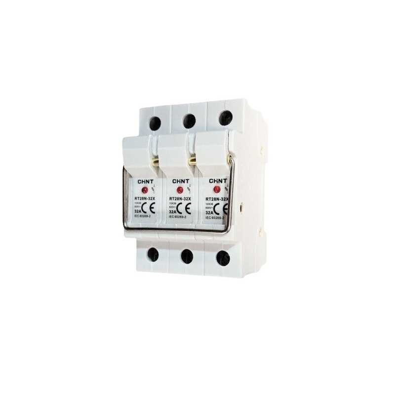 Seccionador Porta fusible 400V 3P 32A Ø10x38mm c/ led — CHINT