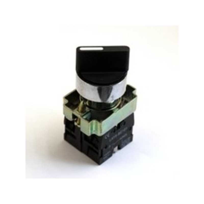 Selector manilla corta metálico,negro,3 pos.fijas(1-0-2),2NA — CHINT