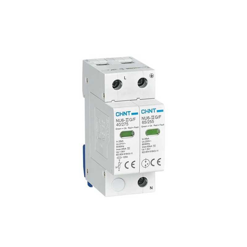 Supresor transiente 1P+N 385Vac Imax 40kA 1.8kV c/indicador — CHINT