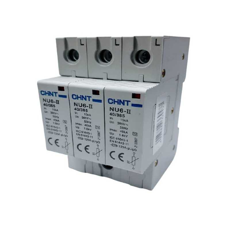 Supresor transiente 3P 385Vac, Imax 40kA, 1.8kV — CHINT