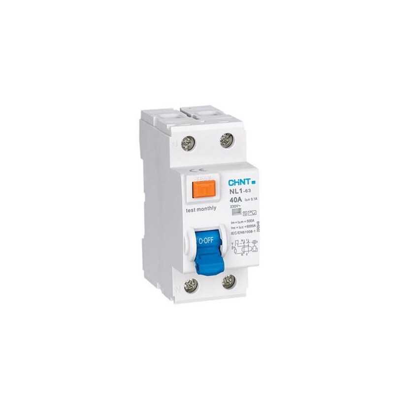 Interruptor diferencial 2P 63A 30mA NL1 Tipo A — CHINT