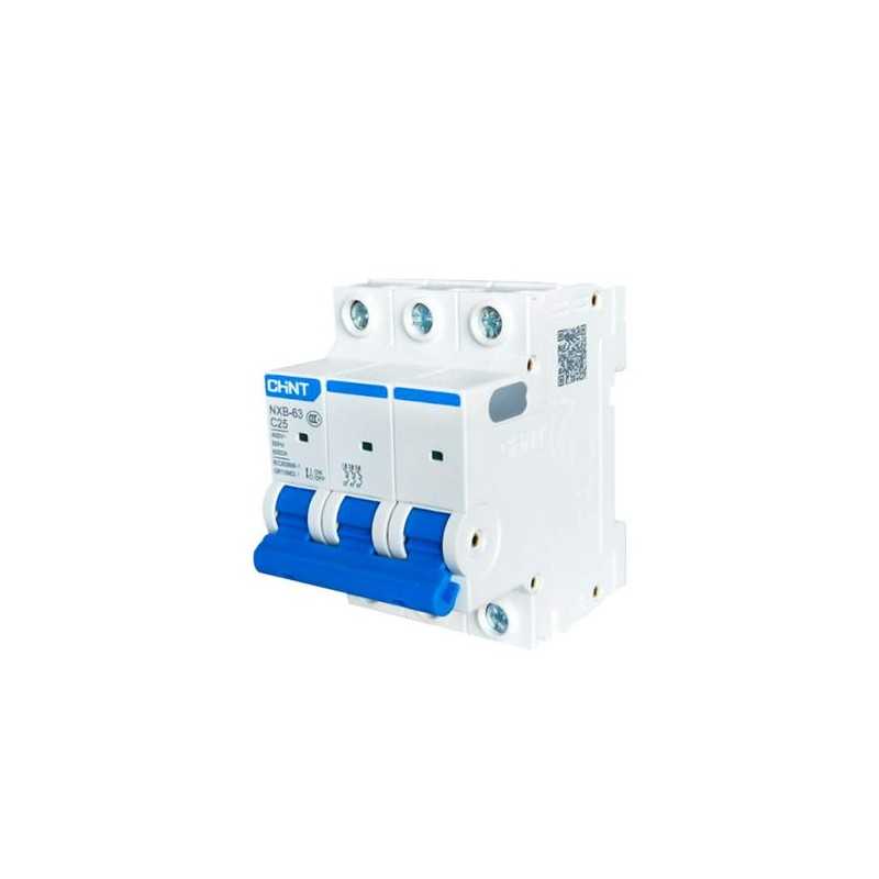 Interruptor MCB 3Px25A 10kA curva C [SEC] NXB-63H — CHINT
