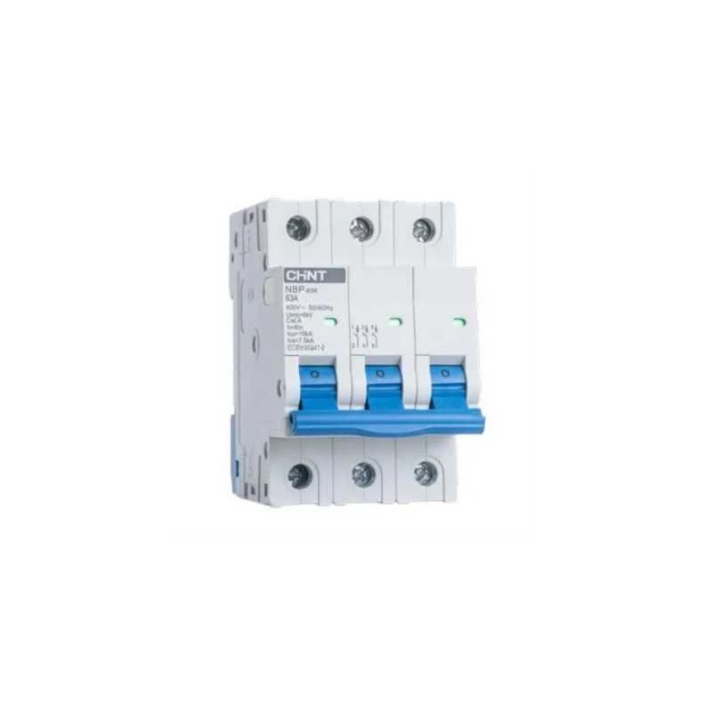 Interruptor MCB 3Px6A curva C 15kA, NBP-63R IEC60947 — CHINT
