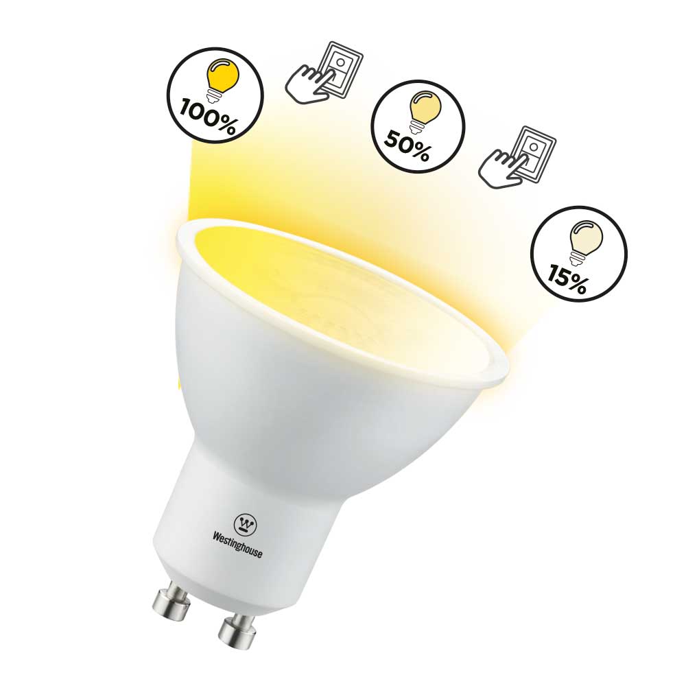 Ampolleta LED Dimeable con switch 6W Luz Cálida Base Gu10 — Westinghouse